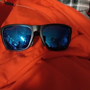 Men's Black Sunglasses with Blue Lenses